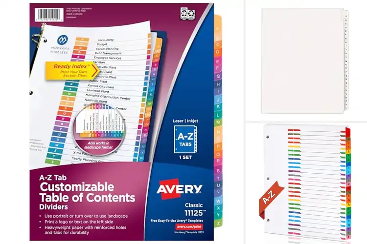 Detailed view of Best Alphabetical Dividers