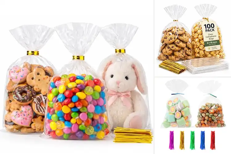 Detailed view of Best Clear Cellophane Treat Bags 6 By 10 Inches