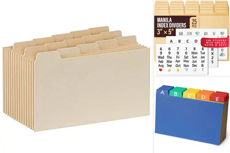 Detailed view of Best Index Card Dividers