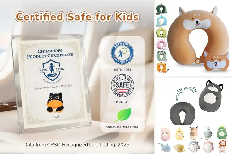 Detailed view of Best Kid Friendly Animal Shaped Travel Pillow
